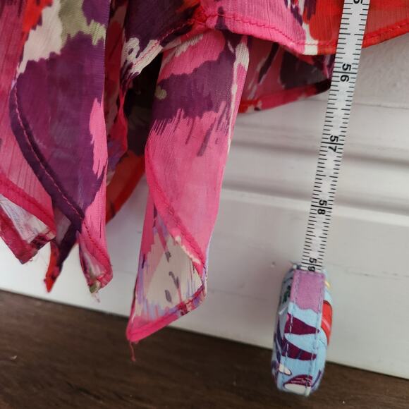 Misa Los Angeles Diana Floral Georgette Ruffle Tiered Maxi Dress L Wedding Party - Picture 9 of 10